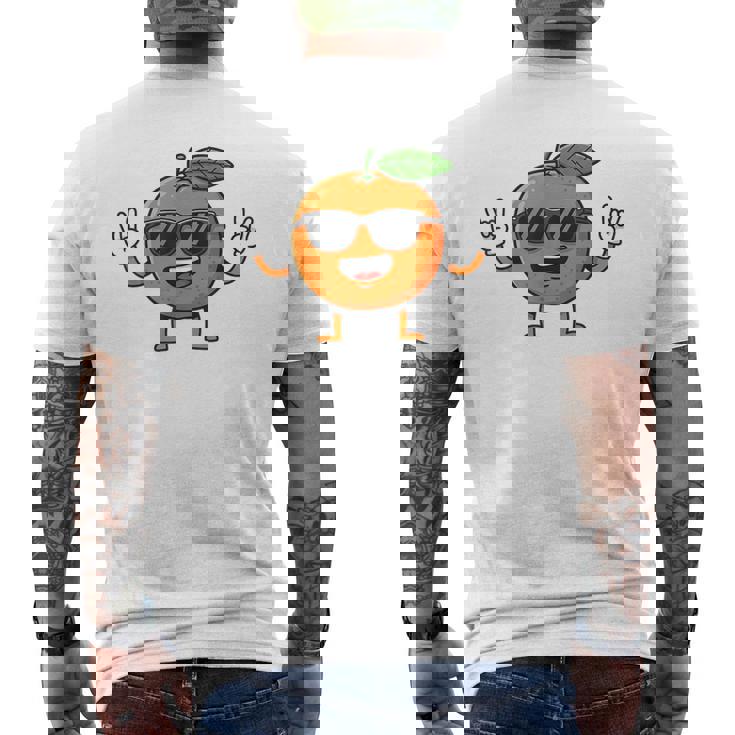 オレンジ 面白い 人間 クール シェード 腕 脚 夏 太陽 メンズTシャツ バックプリント