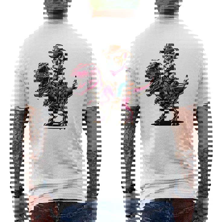 カウボーイ フレンチブルドッグ ライディング A ティラックス かわいいフレンチー メンズTシャツ バックプリント