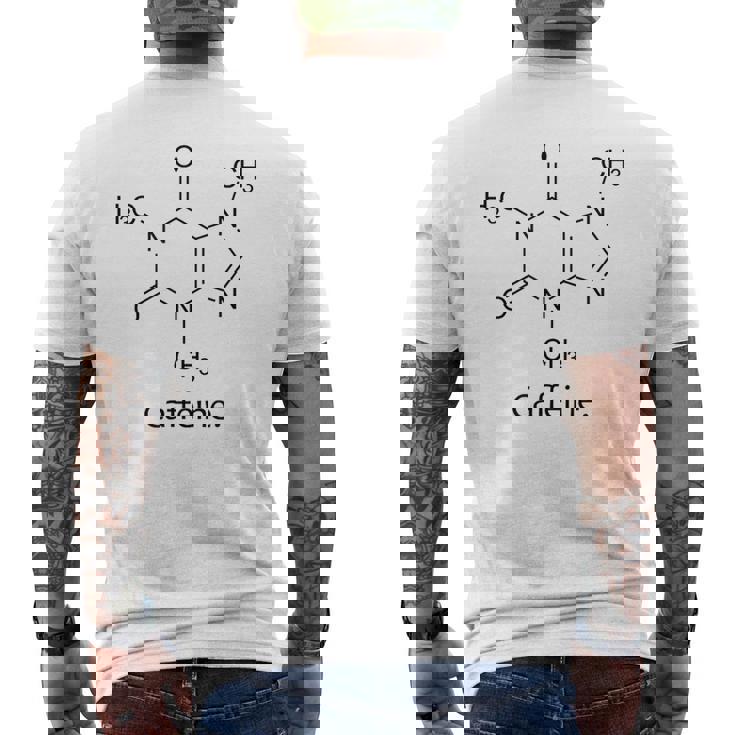 カフェインシャツ 化学構造 分子化学 コーヒー メンズTシャツ バックプリント