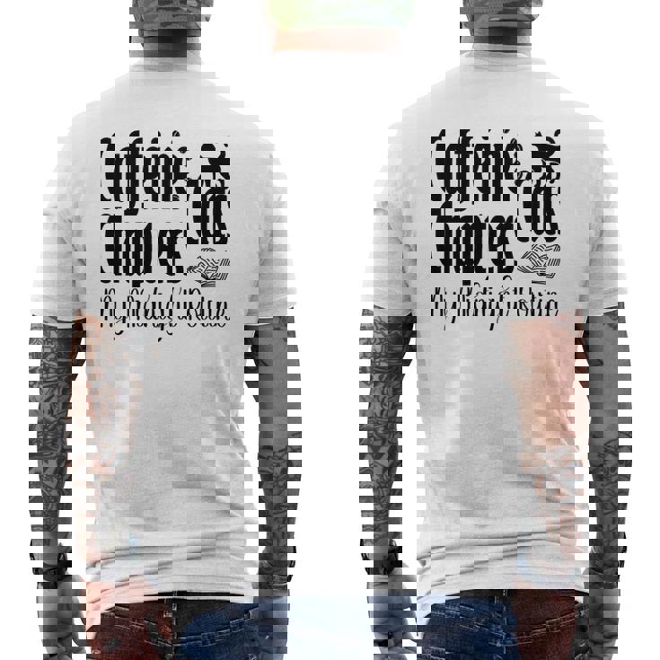 カフェイン猫・章 マイミッドナイトルーチン ナイトキャット フクロウ 長袖tシャツ メンズTシャツ バックプリント