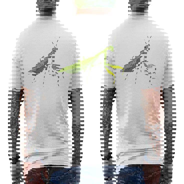 カマキリの虫バッタ カマキリの虫バッタ カマキリの虫バッタ メンズTシャツ バックプリント