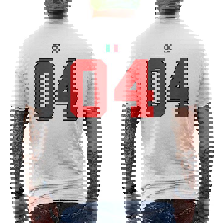 カレッジ 04 ナンバー スタイル ヴィンテージ イタリア国旗 メンズTシャツ バックプリント