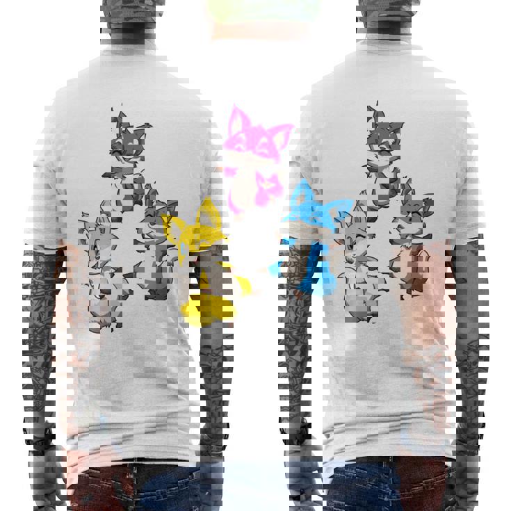 カワイイ・パンセクシュアル・プライド・フォックス 長袖tシャツ メンズTシャツ バックプリント