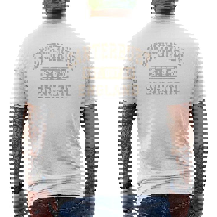 カンタベリー イングランド Uk Est Year Athletic Beige Distressed メンズTシャツ バックプリント