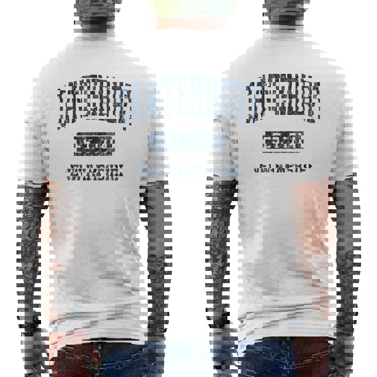 カンタベリー ニューハンプシャー州 ニューハンプシャービンテージアスレチックスポーツデザイン メンズTシャツ バックプリント