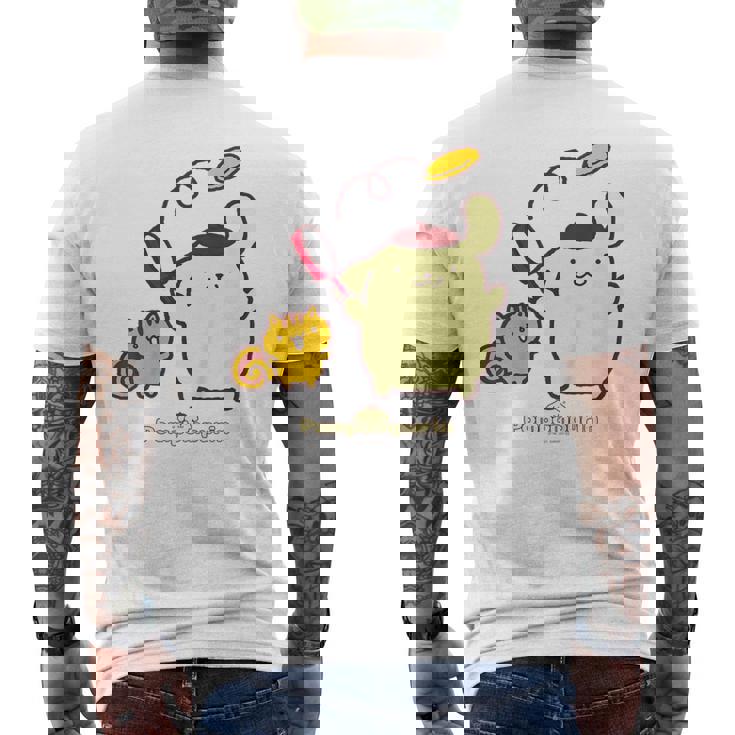 キッズ ポムポムプリン＆ベーグル メンズTシャツ バックプリント