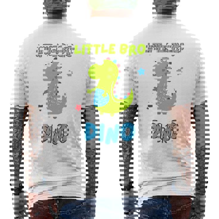 キッズ マッチング Little Bro Dino & Big Bro Dino メンズTシャツ バックプリント