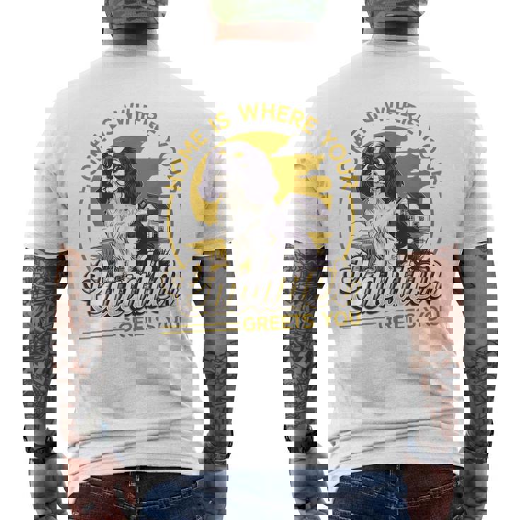 キャバリア・キング・チャールズ・スパニエル メンズTシャツ バックプリント