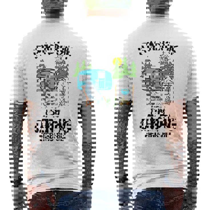 キャンプ 楽しい キャンピング 面白い キャンプファイヤー キャンピングカー 旅 メンズTシャツ バックプリント