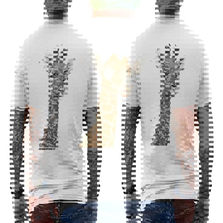 キリンtシャツ、キリンキッズ、キリンガール、キリン愛好家 メンズTシャツ バックプリント