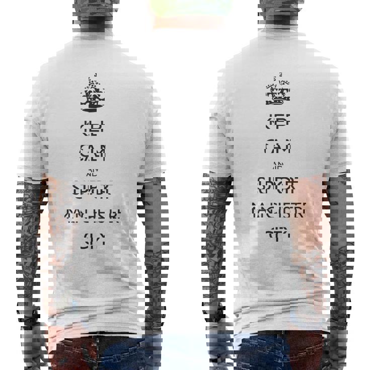 キープ・カーム、マンチェスター・シティ メンズTシャツ バックプリント