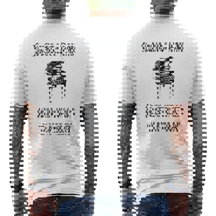 クラシックピアノ メンズTシャツ バックプリント