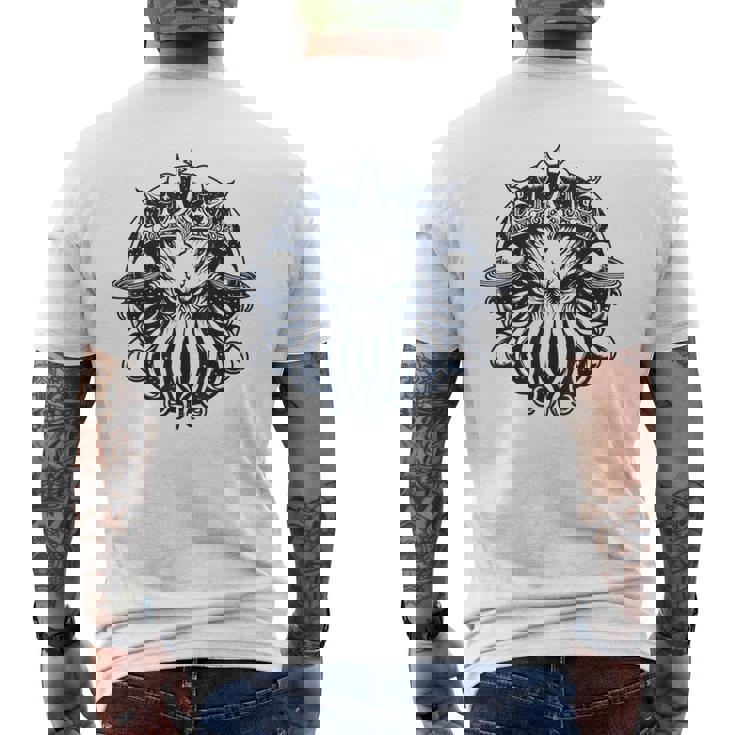 クラーケン クトゥルフ タコ メンズTシャツ バックプリント