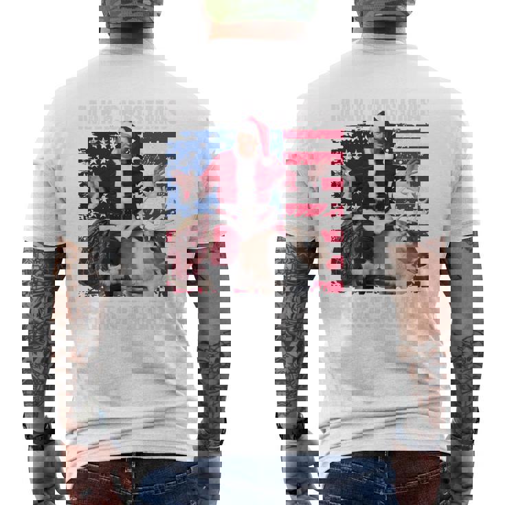 クリスマスを再び素晴らしいものにする トランプパジャマ 醜い 長袖tシャツ メンズTシャツ バックプリント