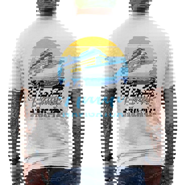 クルージング航海船キャプテンアンカークルーズディレクター メンズTシャツ バックプリント