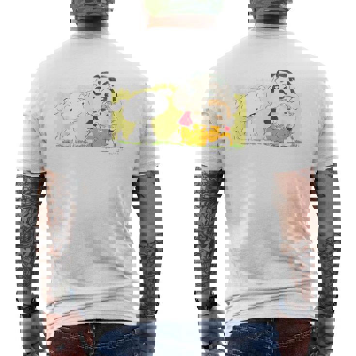 クレヨンしんちゃん 「ひまわり抱っこ」しんちゃん メンズTシャツ バックプリント