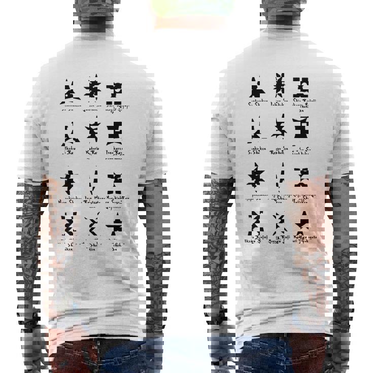 クールなタイプの忍者スターと手裏剣格闘技tシャツ メンズTシャツ バックプリント