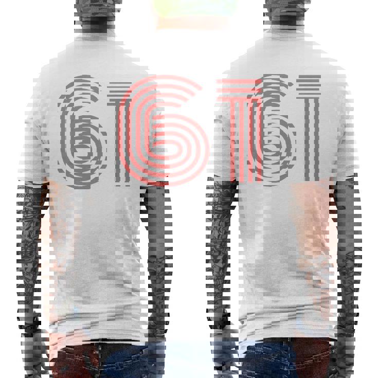 クールレトロライティングジャージ、背番号61 1961 メンズTシャツ バックプリント