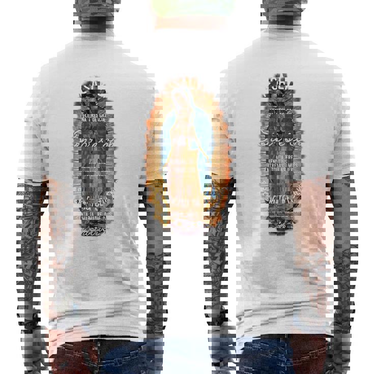 グアダルーペの聖母 カトリック アヴェ・マリア スペイン語 ヘイルマリア 長袖tシャツ メンズTシャツ バックプリント