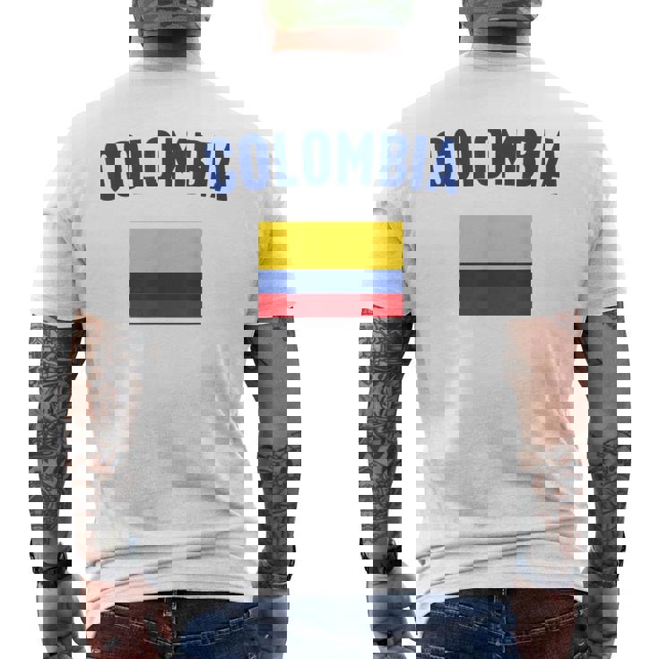 コロンビア国旗 メンズTシャツ バックプリント