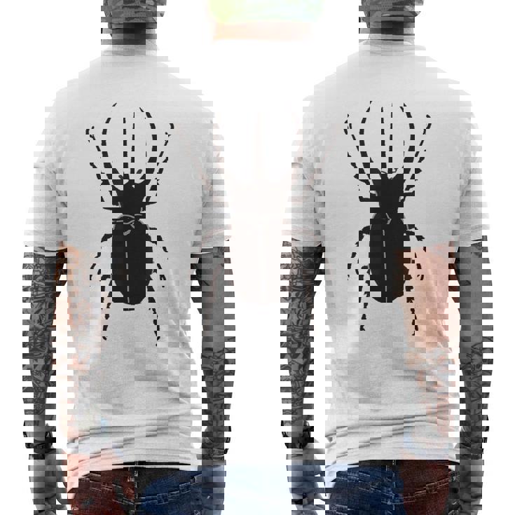 コーカサスオオカブト _昆虫_カブトムシ メンズTシャツ バックプリント