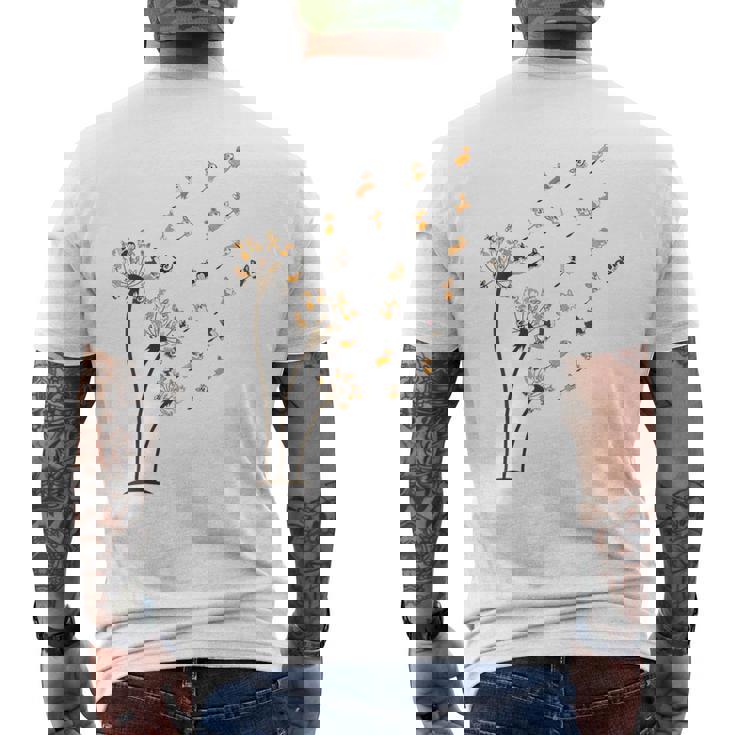 コーギー フラワー フライ タンポポ 面白い かわいい 犬好き ウェルシュ コーギー メンズTシャツ バックプリント