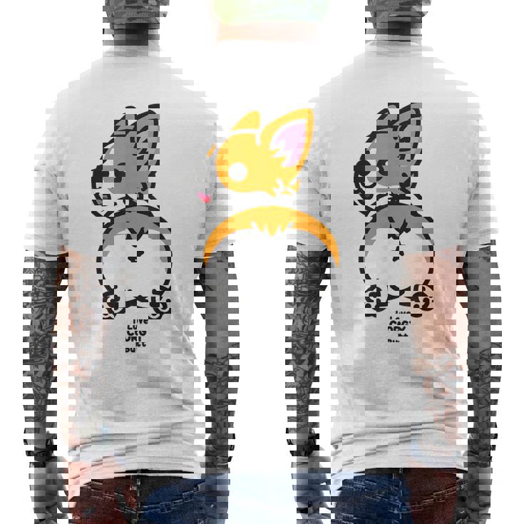 コーギーお尻大好き メンズTシャツ バックプリント