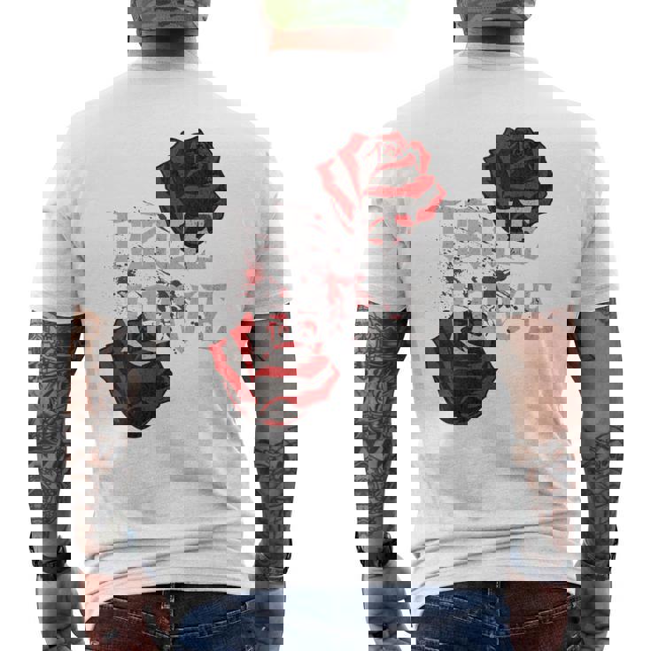 ゴシック ローズ パンク ラブ バレンタイン 学生 ロックミュージック ギグ 長袖tシャツ メンズTシャツ バックプリント