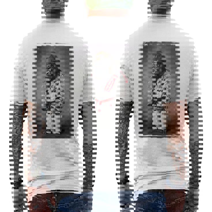 ゴリラ先生 日本の柔道と空手武道 メンズTシャツ バックプリント