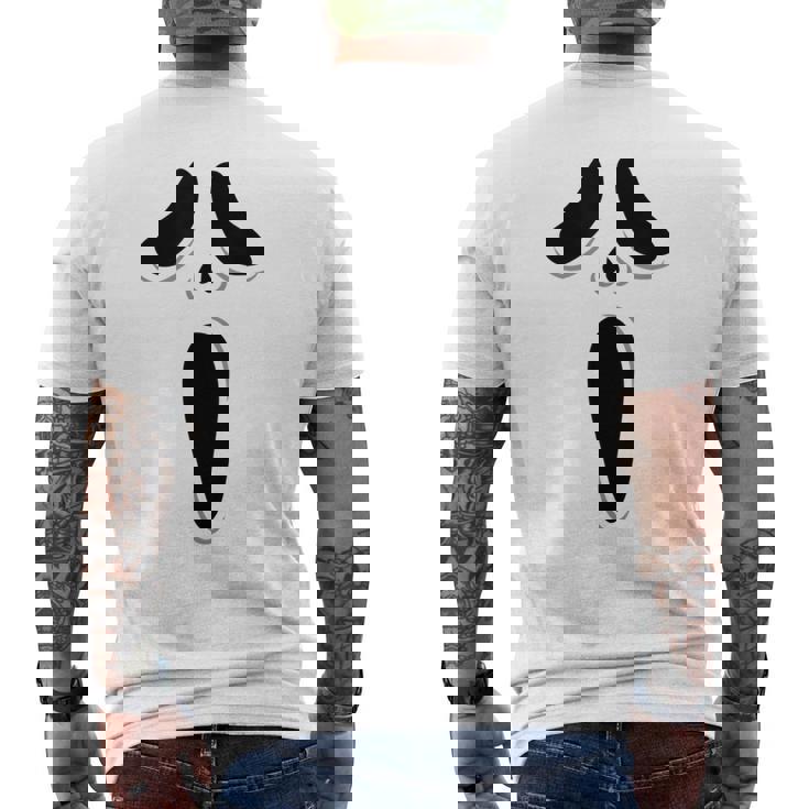 ゴーストスクリームフェイス ハロウィン ゴーストスクリームフェイス ハロウィン メンズTシャツ バックプリント