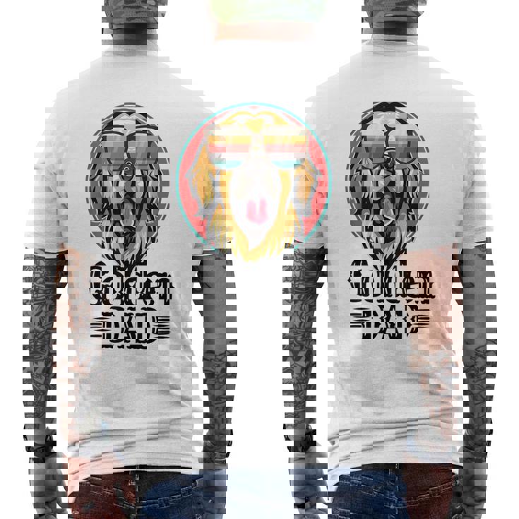 ゴールデンパパヴィンテージゴールデンレトリバー犬のための父親の日 メンズTシャツ バックプリント