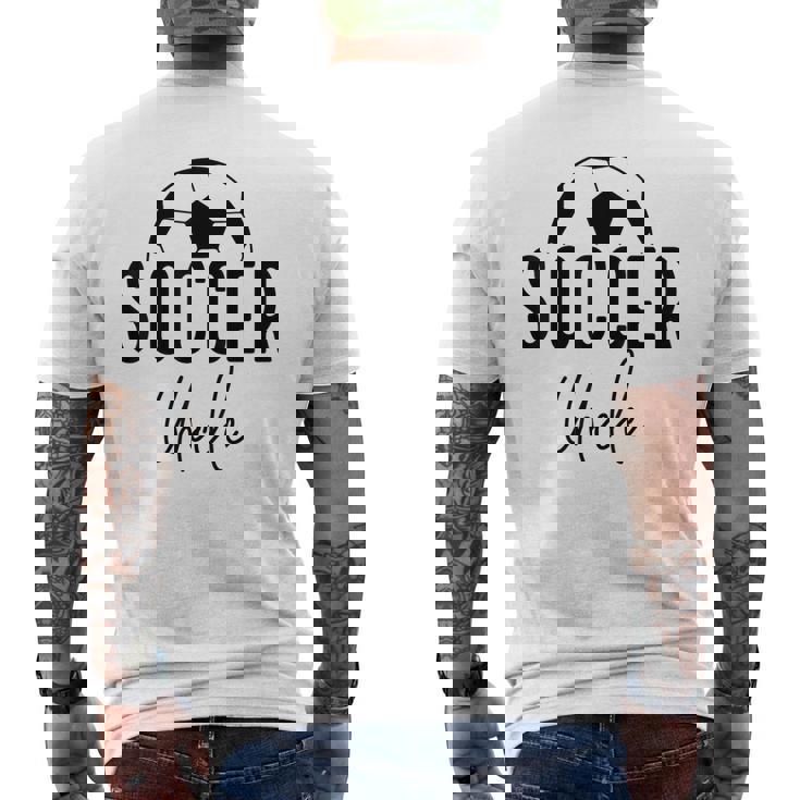 サッカー おじさん お父さん プレーヤー コーチ 試合 デー ギフト ボーイフレンド 男性 メンズTシャツ バックプリント