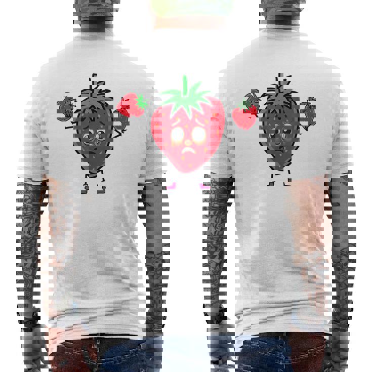 サマータイム いちご いちご 果実 果実 ガーデン メンズTシャツ バックプリント