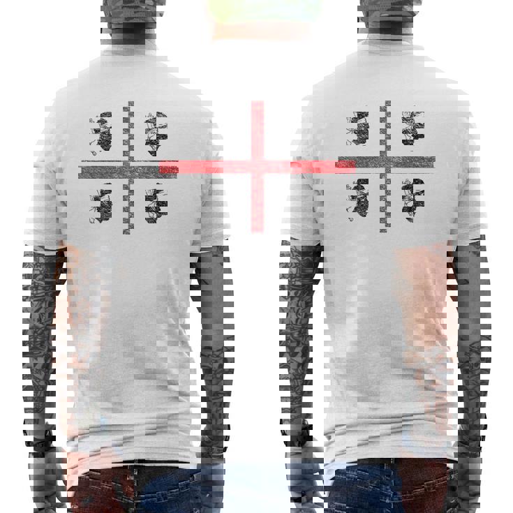 サルデーニャ国旗 イタリア 4 ムーア人 メンズTシャツ バックプリント