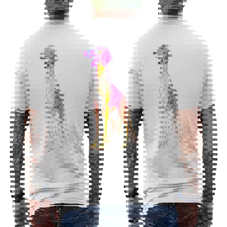 サルーキ 犬 モチーフ ペット 作品 サルーキ メンズTシャツ バックプリント