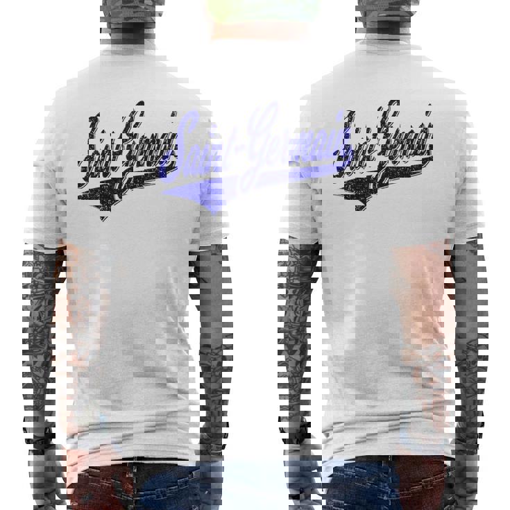 サンジェルマン バーシティ スクリプト クラシック スポーツ ジャージ メンズTシャツ バックプリント