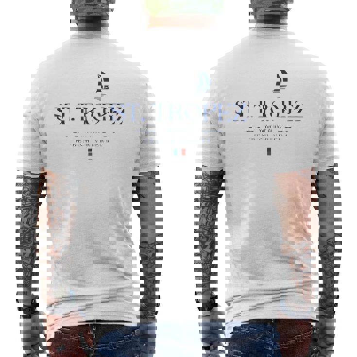 サントロペ フレンチリビエラ ヨットクラブ コートダジュール フランス メンズTシャツ バックプリント