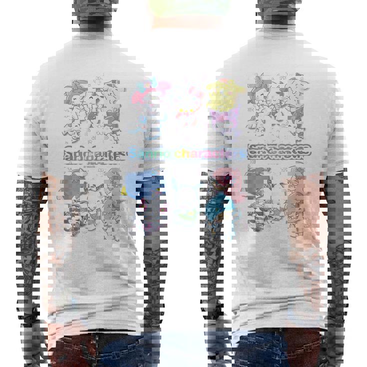 サンリオキャラクターズ サンリオキャラクター大賞デザイン 集合D メンズTシャツ バックプリント