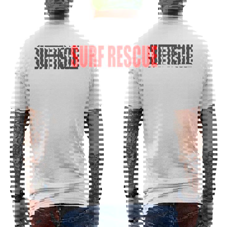 サーフレスキュービーチパトロールショアライフガード メンズTシャツ バックプリント