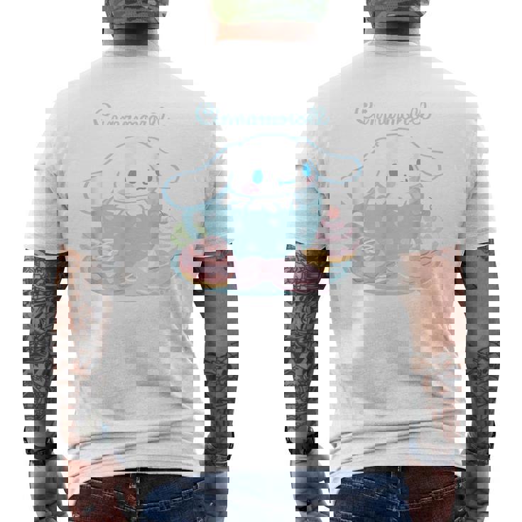 シナモロール ティーカップ ライトカラー メンズTシャツ バックプリント