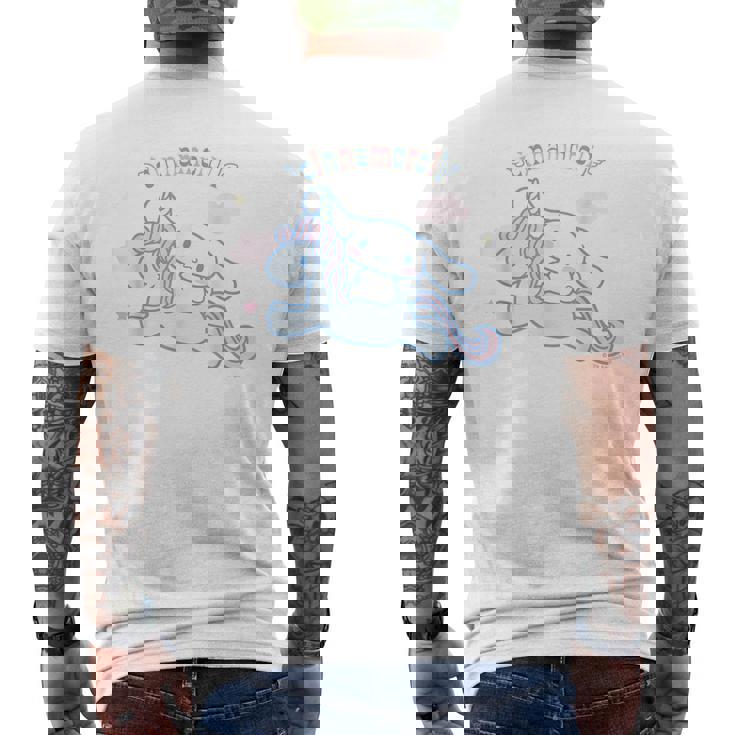 シナモロール ユニコーン ライトカラー メンズTシャツ バックプリント