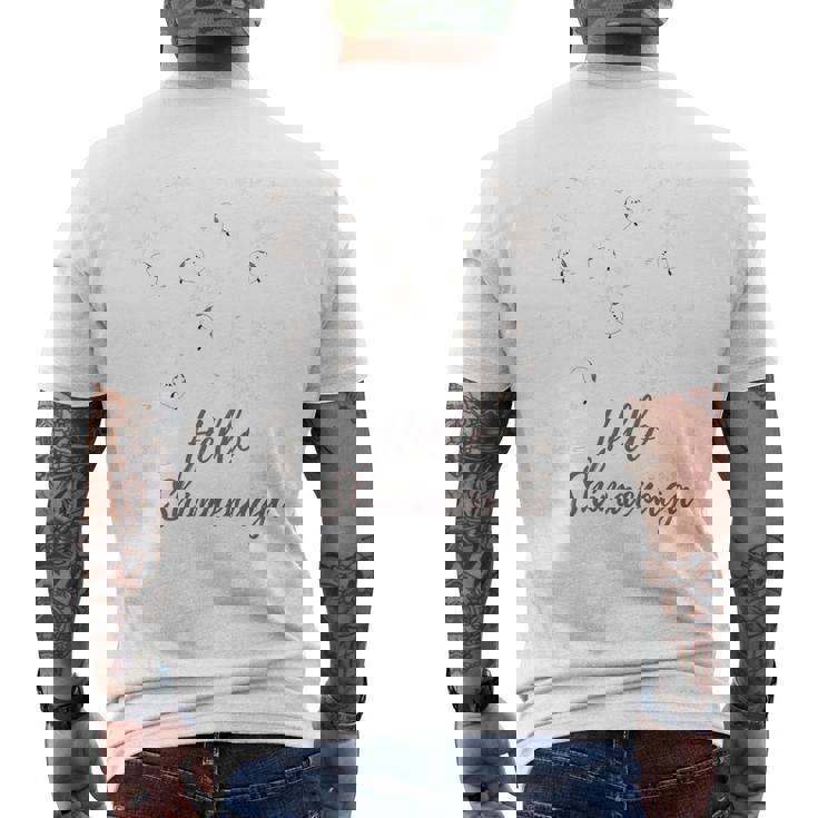 シマエナガの雪の結晶 メンズTシャツ バックプリント