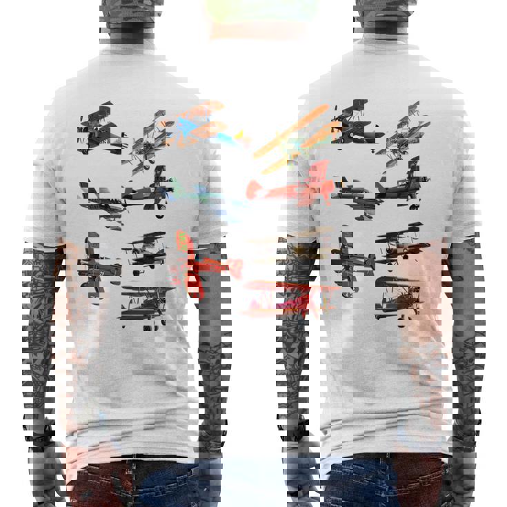 シングルエンジンプロペラ飛行機 メンズTシャツ バックプリント