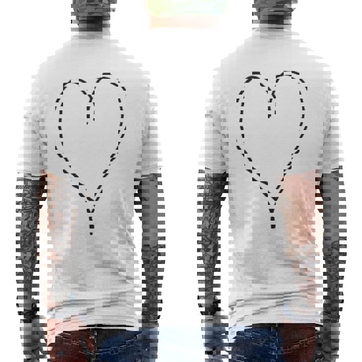 シンプル ハート メンズTシャツ バックプリント