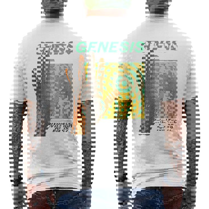 ジェネシスインビジブルタッチツアーロックバンドミュージック メンズTシャツ バックプリント