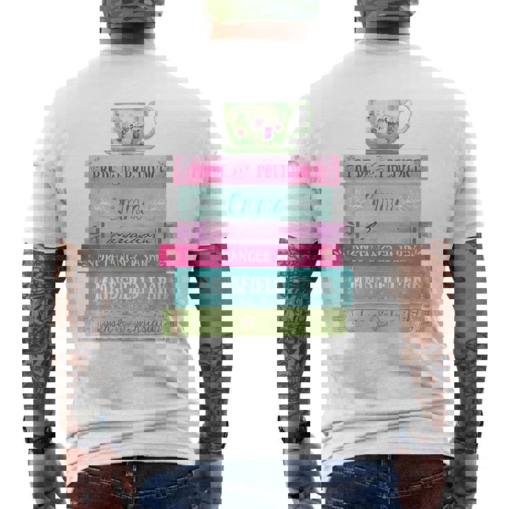 ジェーン・オースティン 本 スタック ティー 文学 文学 メンズTシャツ バックプリント