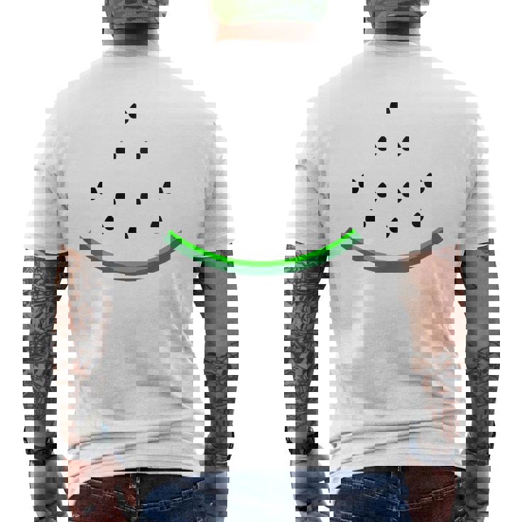 スイカフルーツコスチューム メンズTシャツ バックプリント