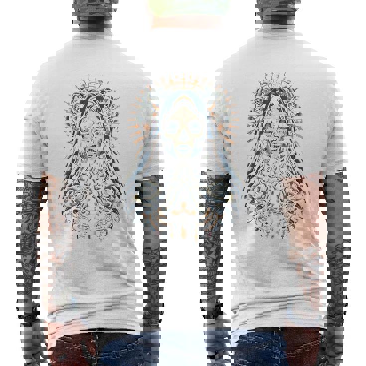 スカル サンタ ムエルテ クリスチャン 長袖tシャツ メンズTシャツ バックプリント