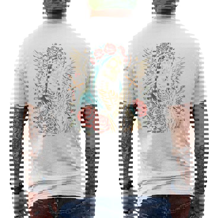 スカル サンタ ムエルテ 長袖tシャツ メンズTシャツ バックプリント