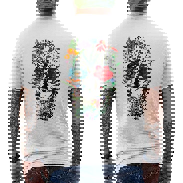 スカルフラワー チューリップ シュガースカルツリー フローラル スカルローズ メンズTシャツ バックプリント
